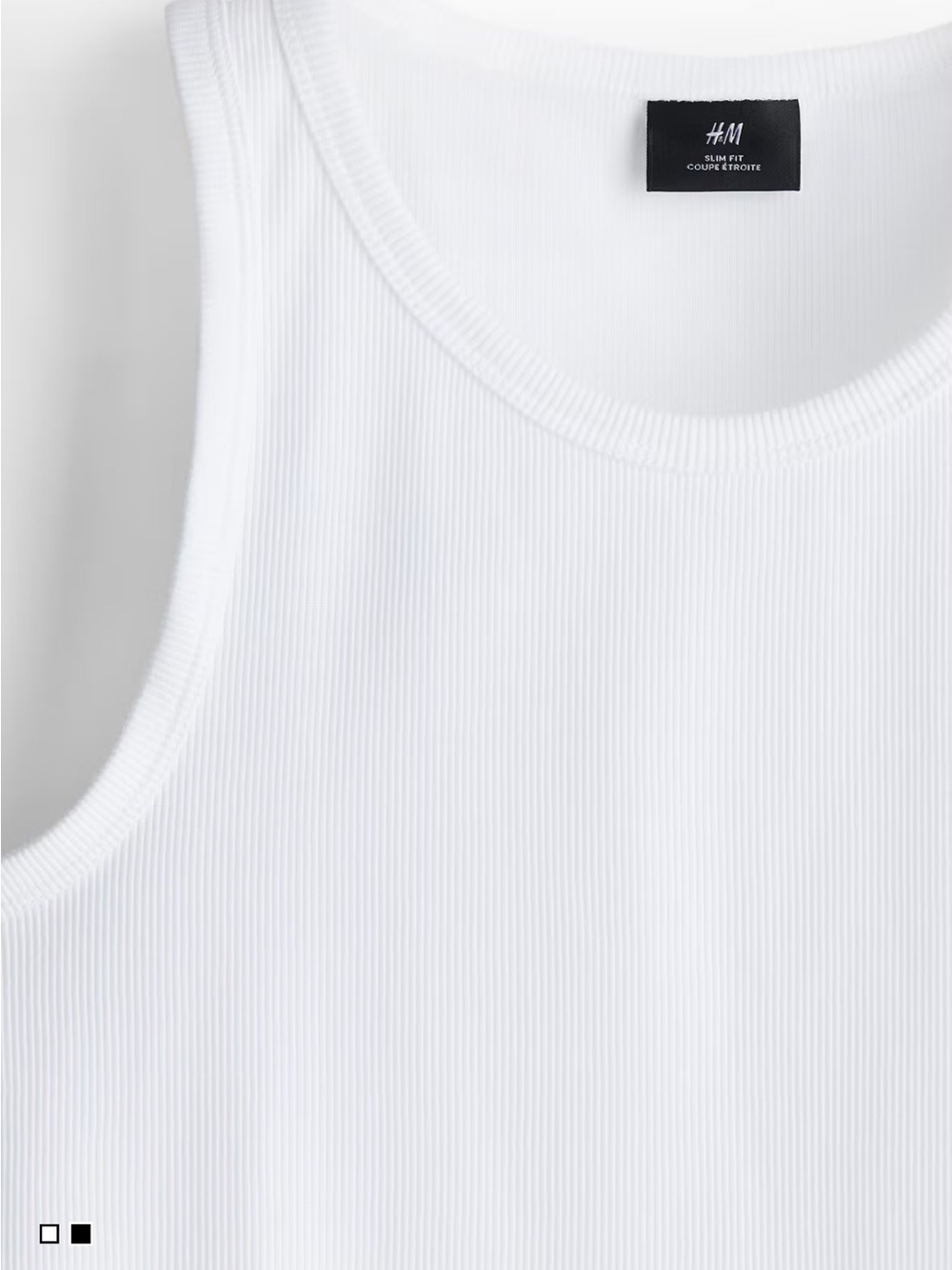 H&M White Ribbed Men's white - Picture 2 of 4